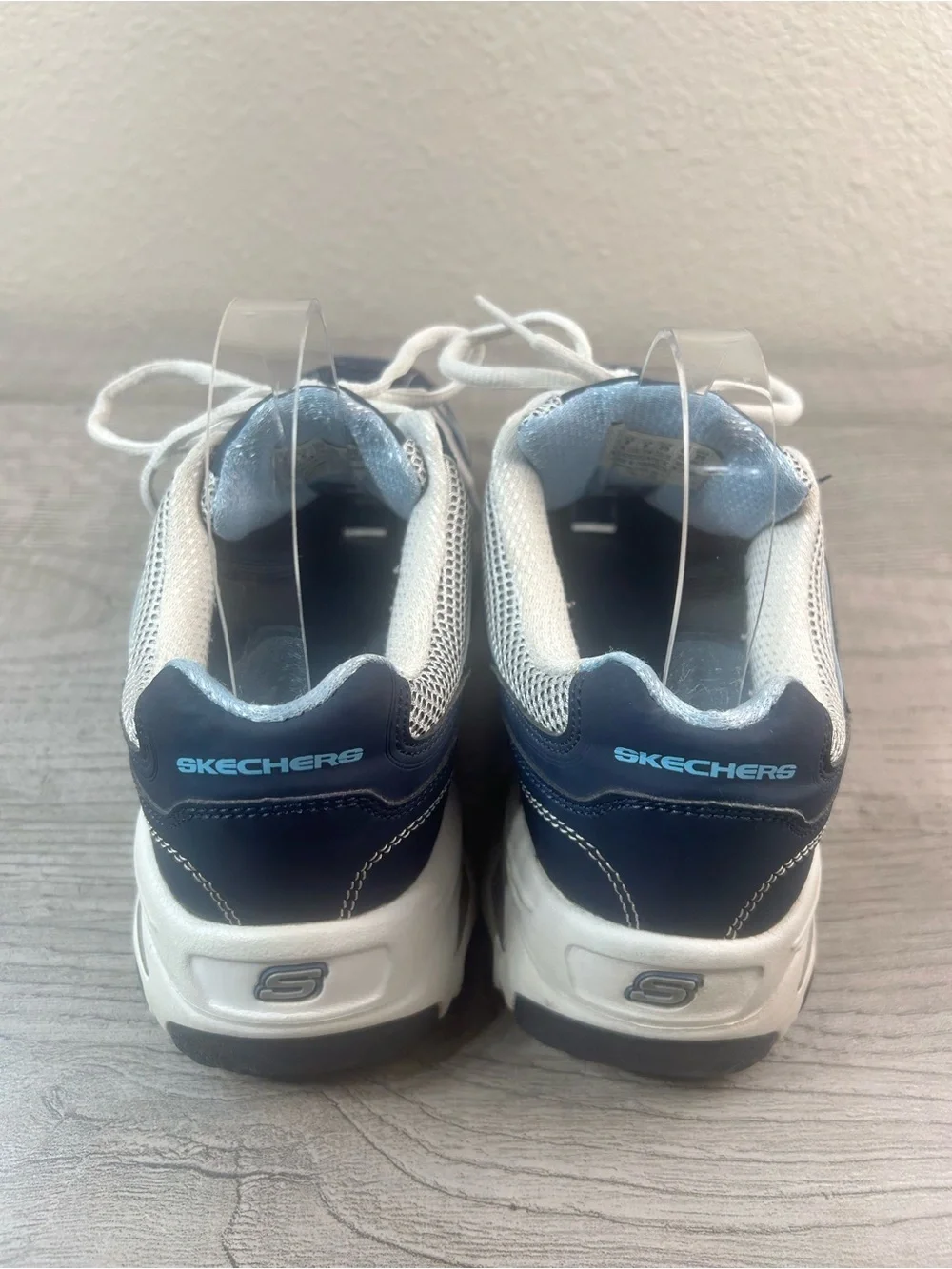 Skechers D'Lites Navy and White Chunky Trainers
